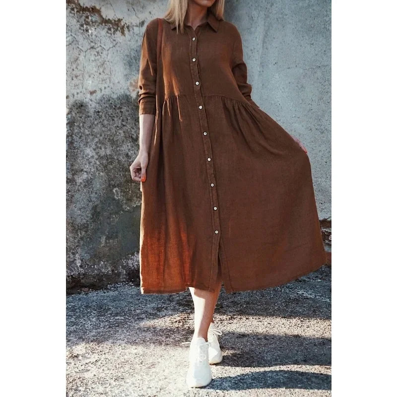 Jeniffer | Loose long dress polo collar