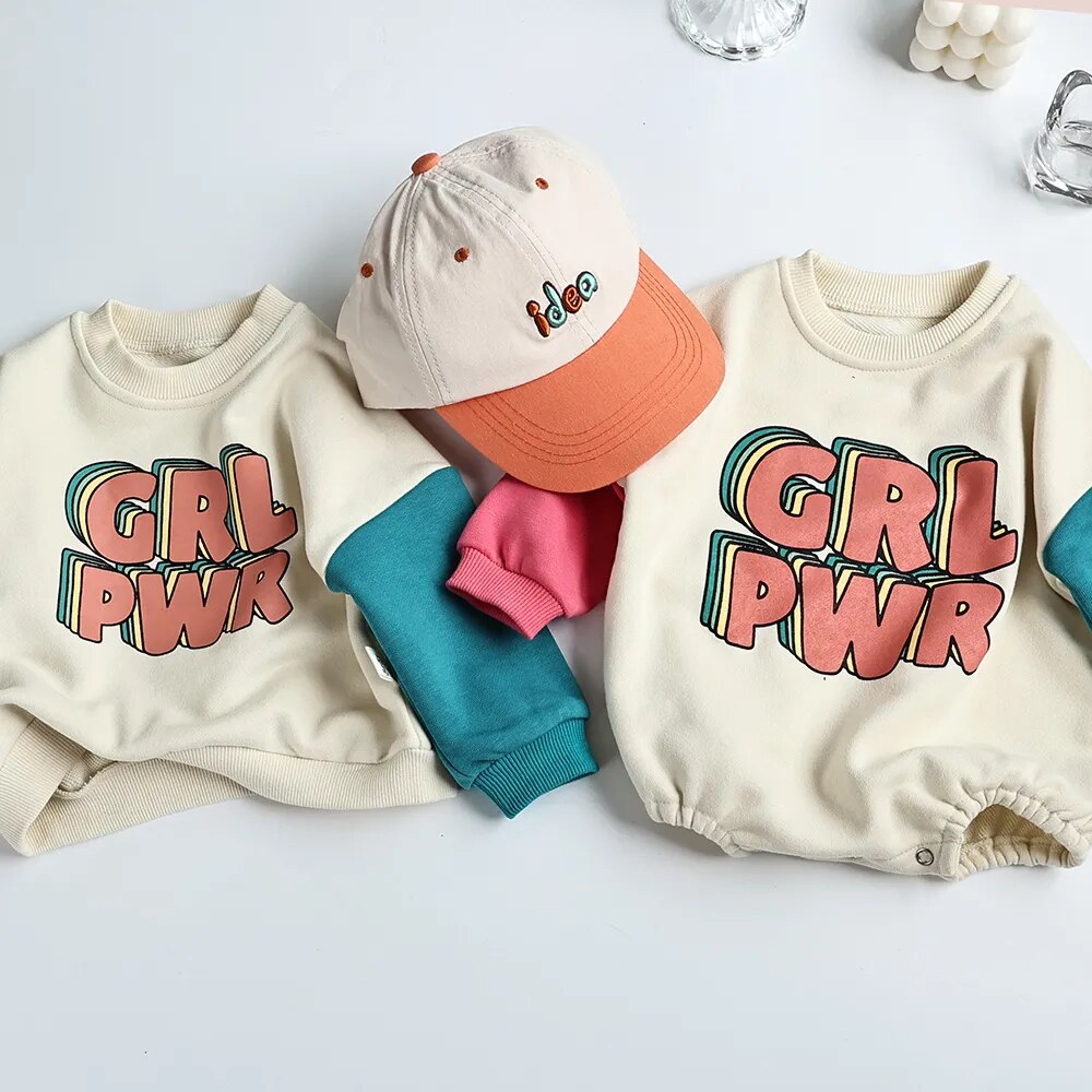 GIRL POWER Patchwork Sweater Bodysuit