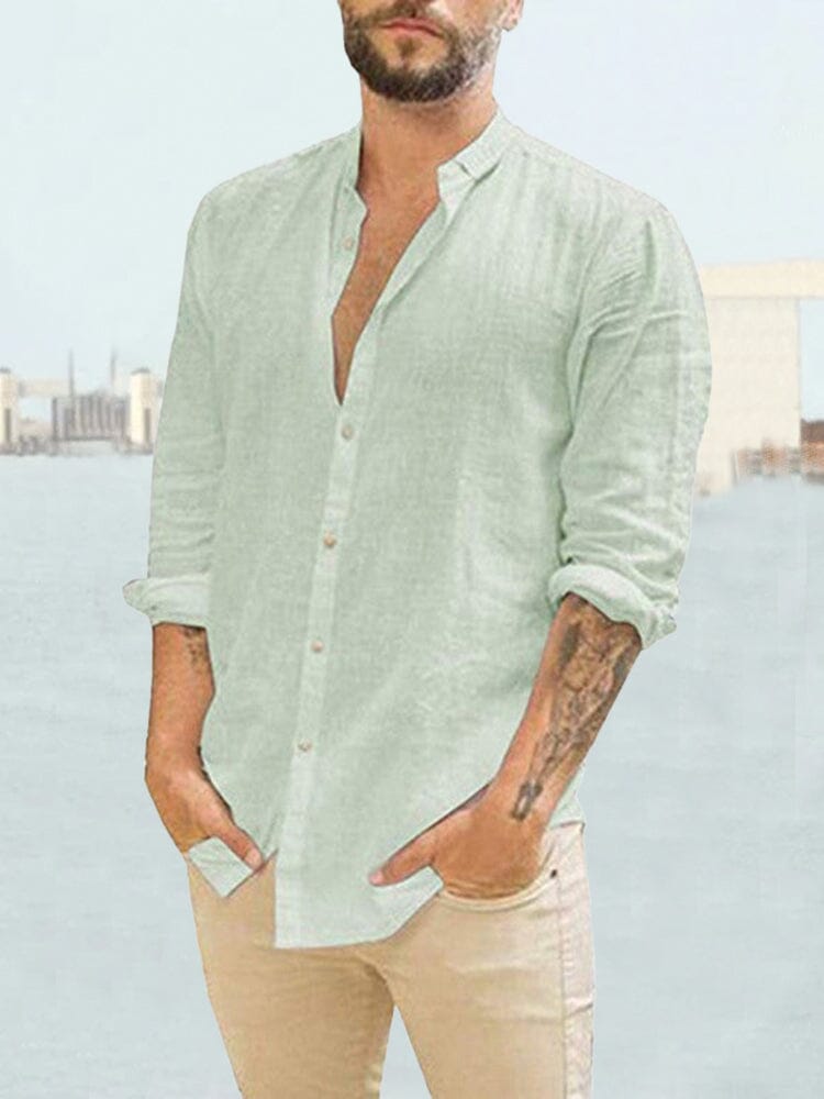 Long Sleeve Linen Style Shirt