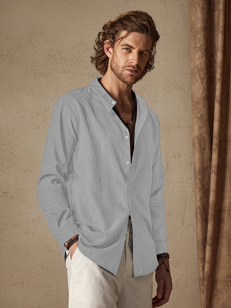 Linen Style Long Sleeve Shirt