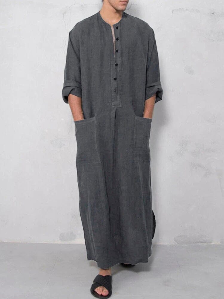 Long Cotton Linen Style Slit Shirt