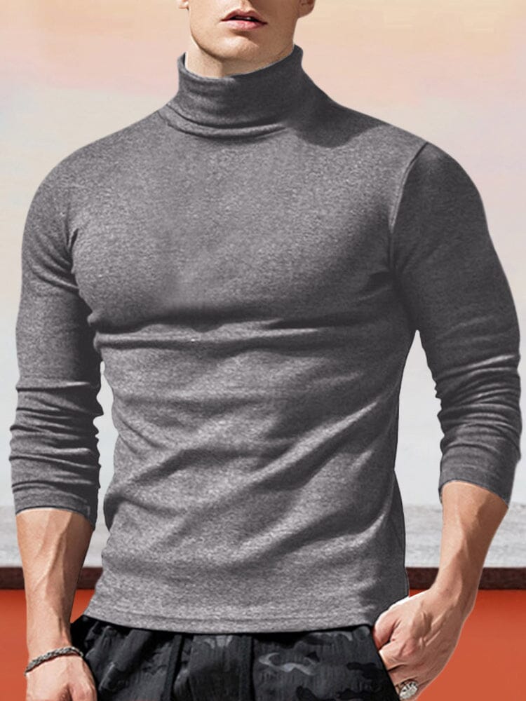 Classic Slim Fit Turtleneck Basic Top