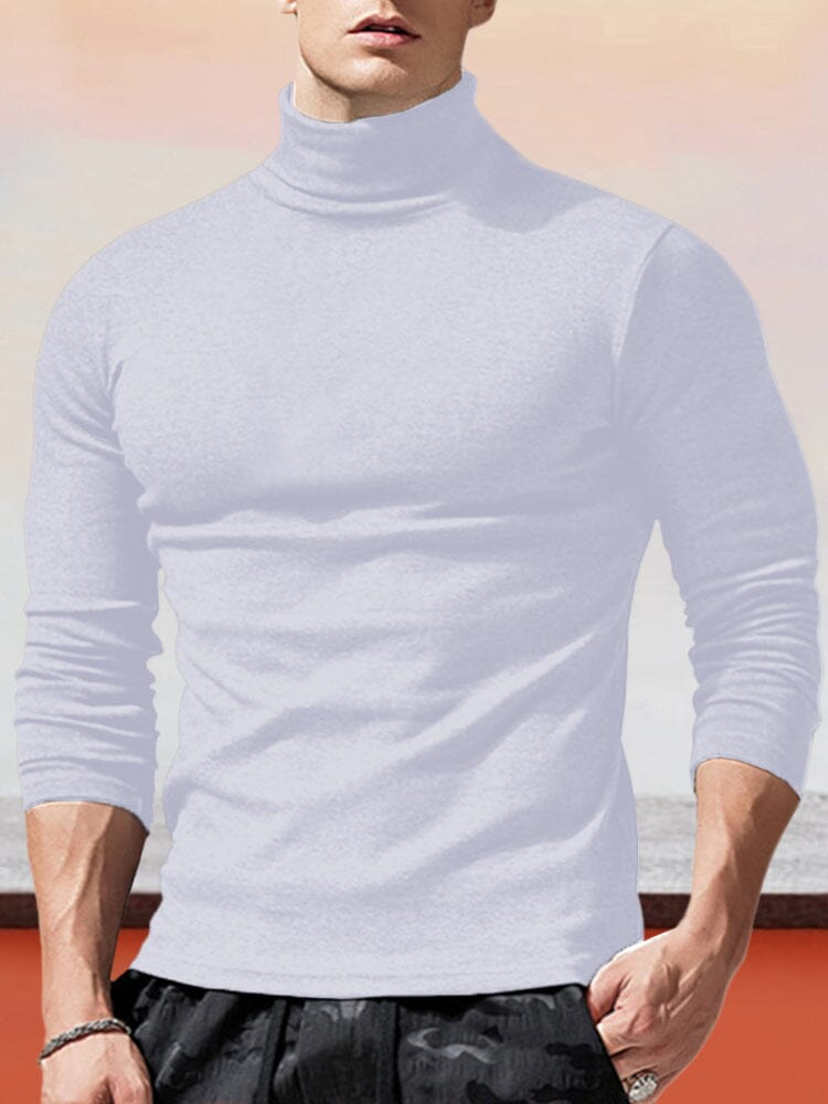 Classic Slim Fit Turtleneck Basic Top