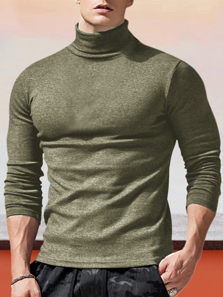 Classic Slim Fit Turtleneck Basic Top