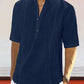 Casual Linen Style Mid-sleeve Shirt