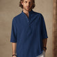 Casual Cotton Linen Mid-sleeve Shirt