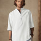 Casual Cotton Linen Mid-sleeve Shirt