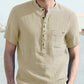 Casual Half Button Cotton Linen Shirt