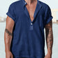 Fashion Cotton Linen Short Sleeve Shirt