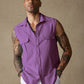 Cotton Linen Sleeveless Button Shirt with Pockets