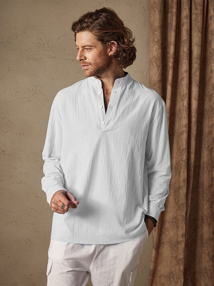 Casual Loose Fit Lightweight Cotton Linen Shirt