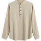 Casual Cotton Linen Solid Color Shirt