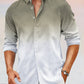 Casual Gradient Splicing Cotton Linen Shirt