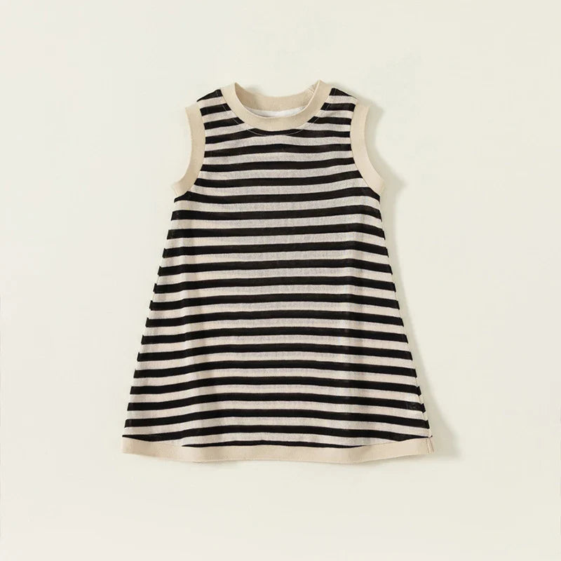 Girls' Sleeveless Striped Dress