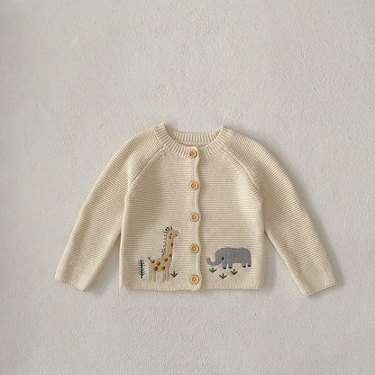 Animal Embroidery Sweater Cardigan