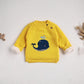 Fur Lining Embroidered Whale Sweater