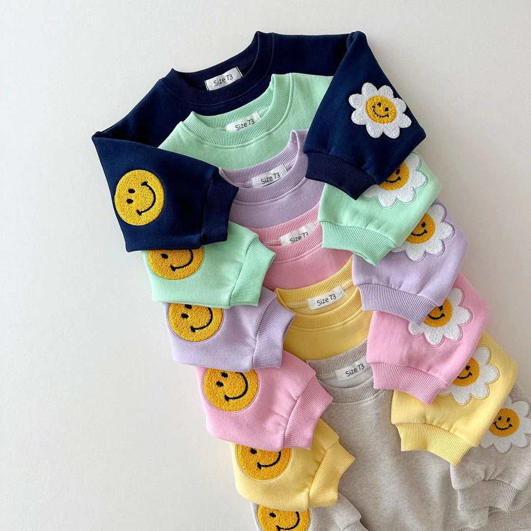 Flower Smile Patch Jogger Set