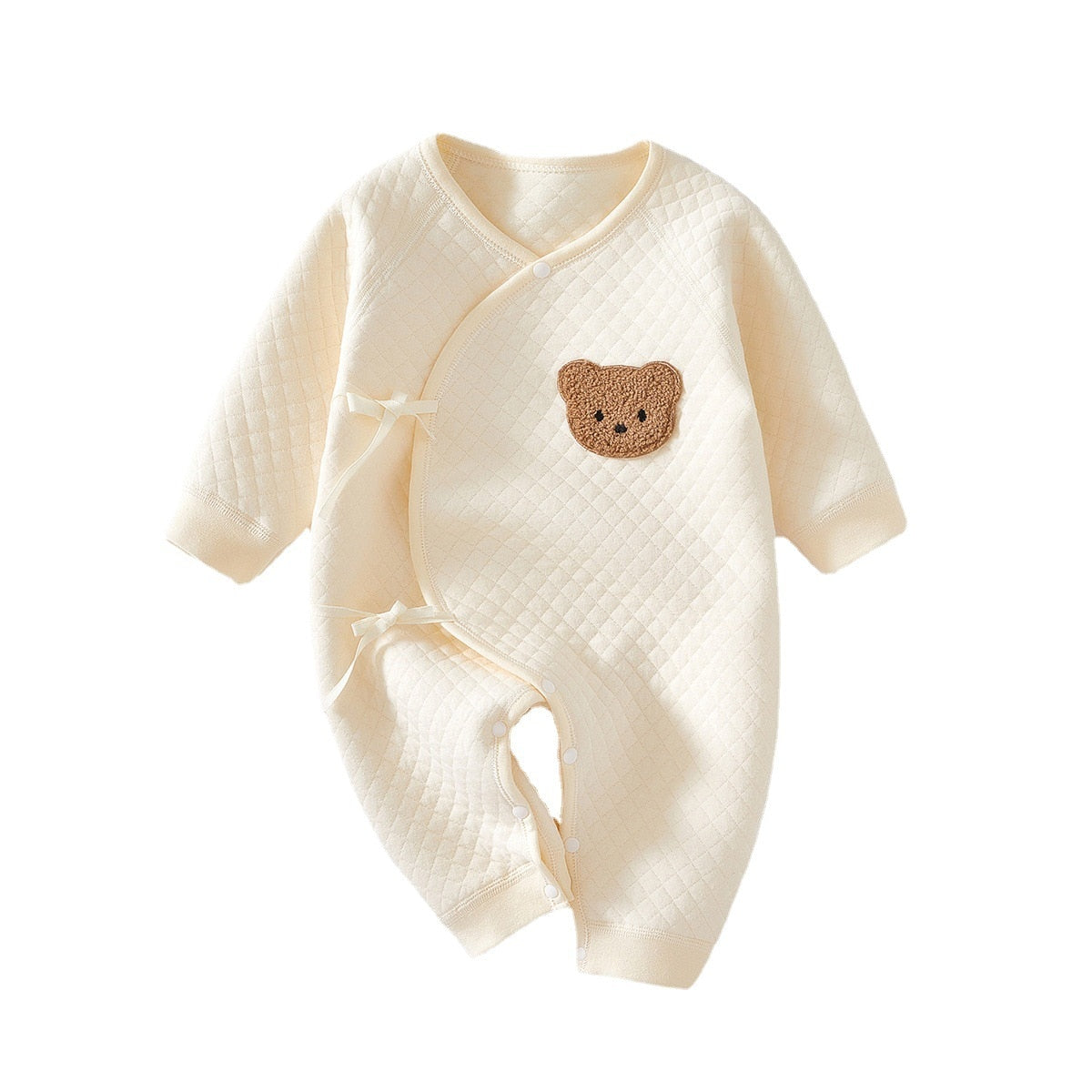 Teddy Bear Patch Kimono Jumpsuit