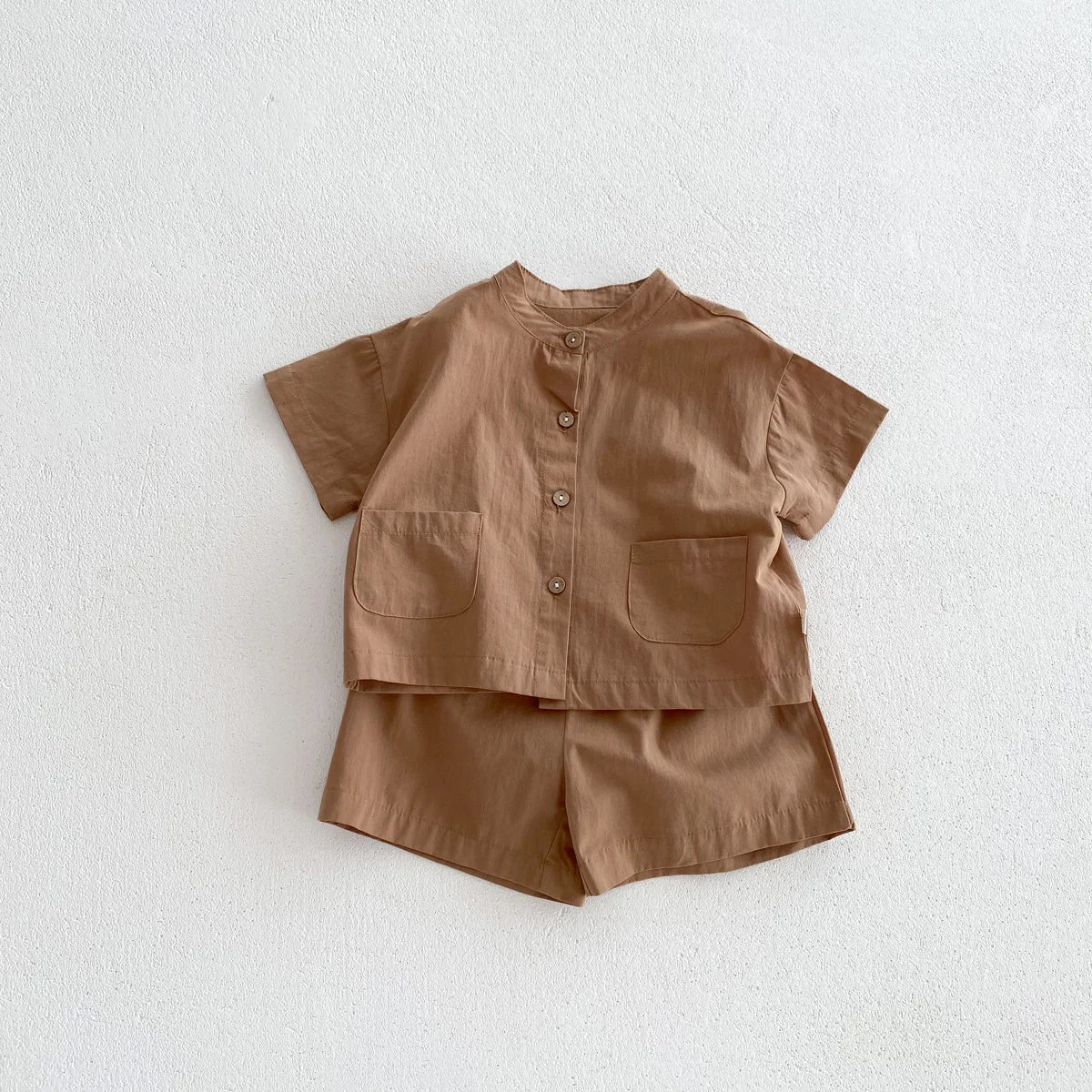 Boys Mandarin Collar Shirt Set