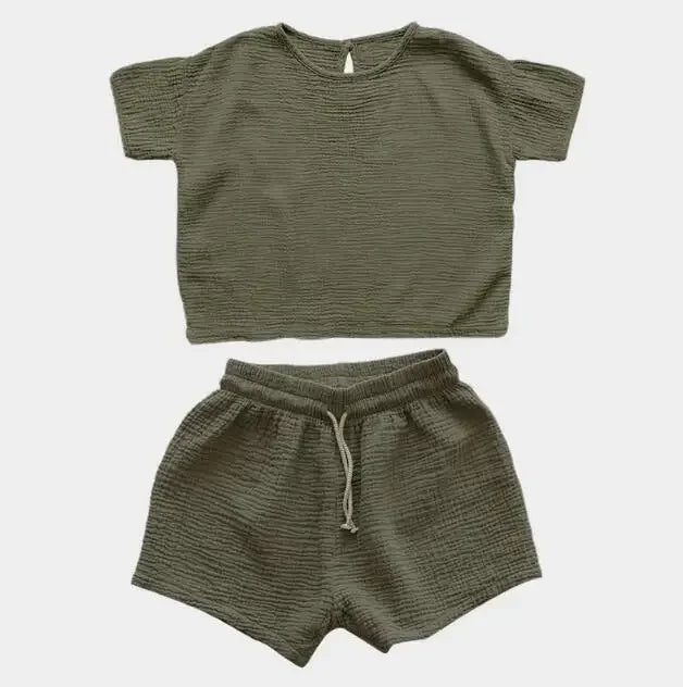 Girls Muslin Shorts Set