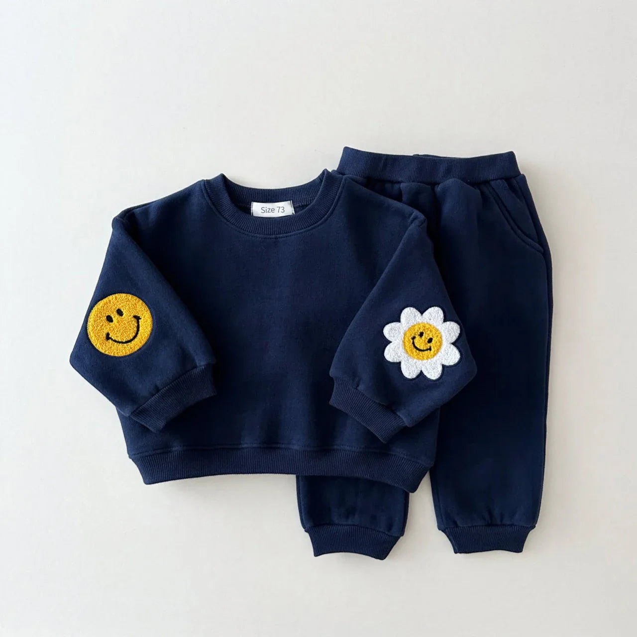 Flower Smile Patch Jogger Set