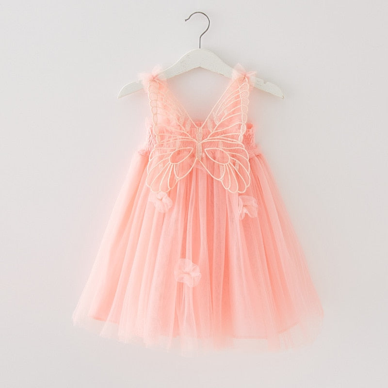 Princess Butterfly Fairy Wings Tulle Dress