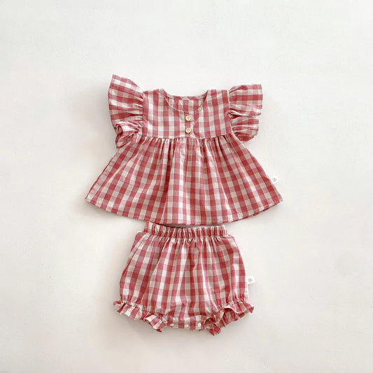 Ruffle Plaid Bloomer Set