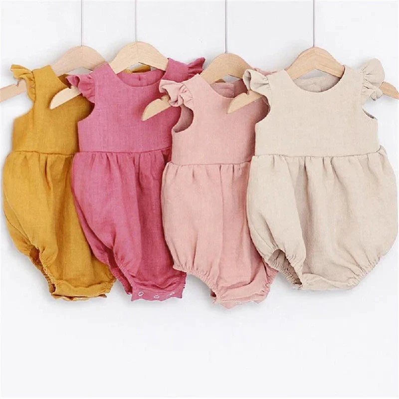 Linen Cotton Sleeveless Romper