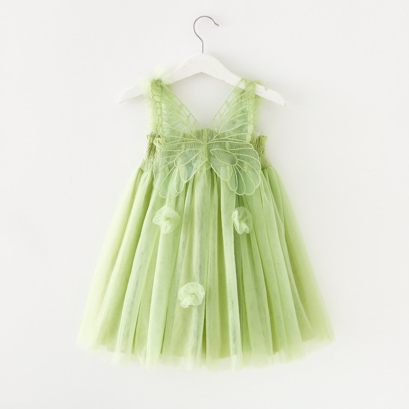 Princess Butterfly Fairy Wings Tulle Dress