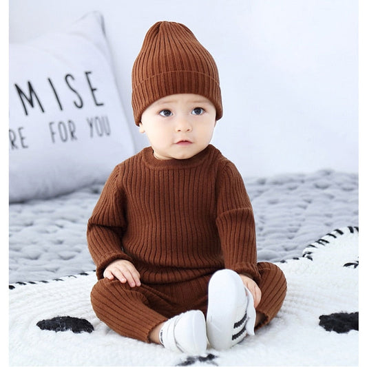 3 Pcs Baby Knitted Sweater Set