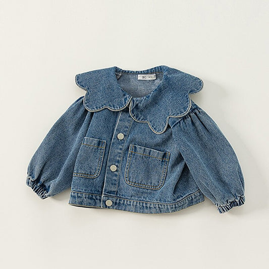 Turn-down Collar Denim Top