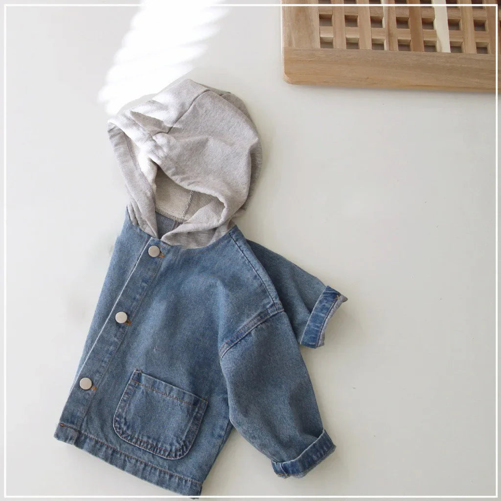 Kids Hooded Denim Jacket