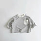 Contrast Striped Crewneck Long Sleeve T-shirt