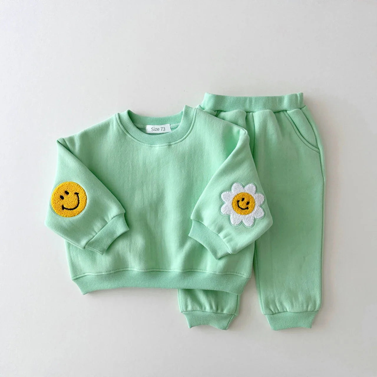 Flower Smile Patch Jogger Set