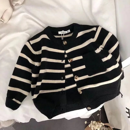 Striped Knit loose Cardigan