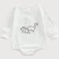 Dinosaur Outline Embroidered Sweater Onsie