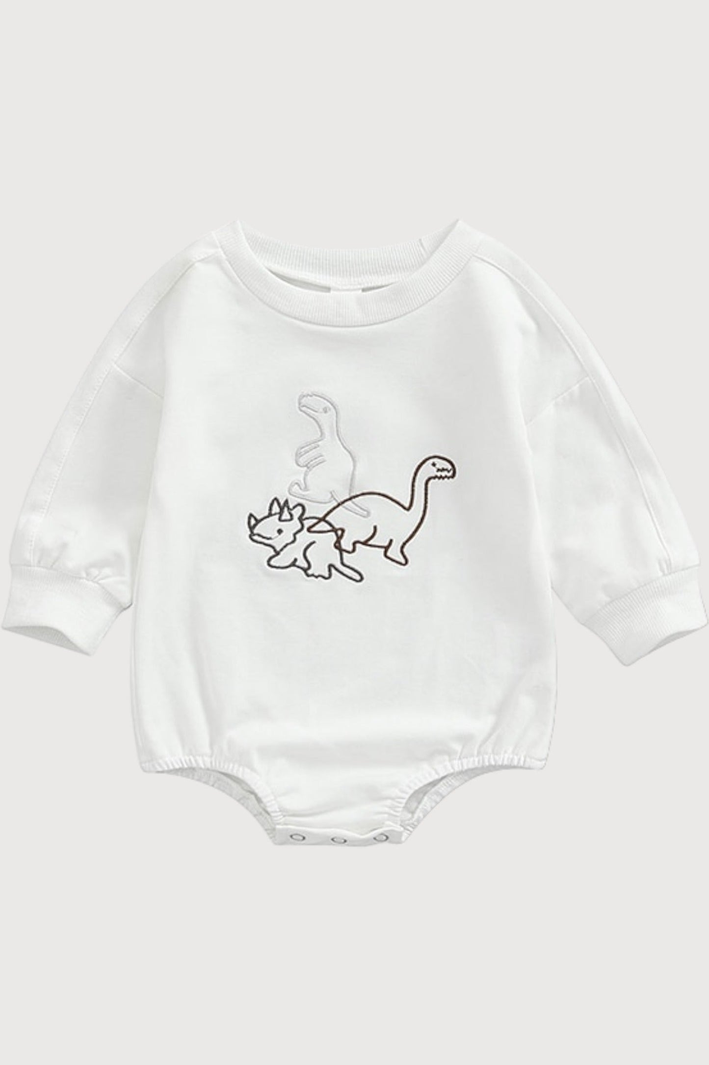 Dinosaur Outline Embroidered Sweater Onsie