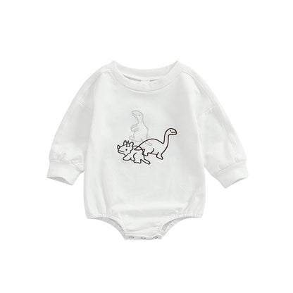 Dinosaur Outline Embroidered Sweater Onsie