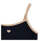 Heart Print Solid Swimsuit