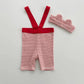 Baby Striped Suspender Shorts Set