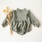 Solid Ruffle Linen Romper