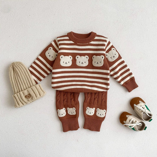 Knitted Cartoon Teddy Bear Winter Outfit