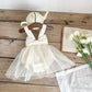 Bow Detail Lace Romper Tutu Dress