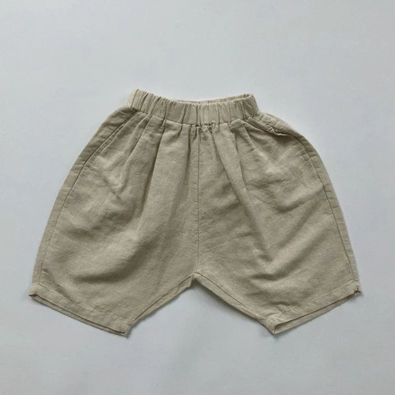 Boys Loose Fit Linen Shorts