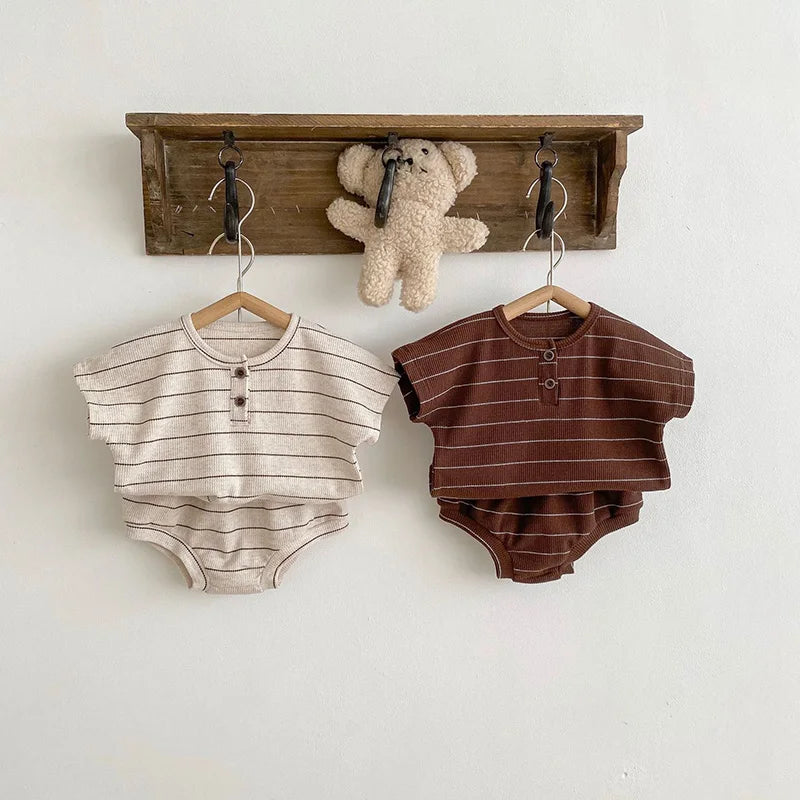 Striped Tee Bloomer Set