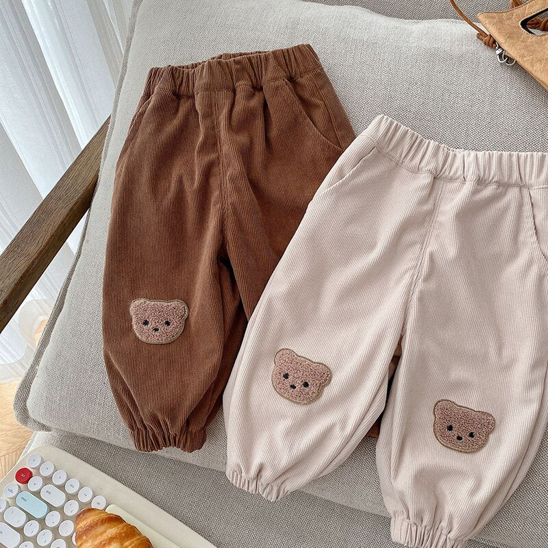 Teddy Bear Knee Patch Jogger Pants