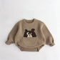 Cartoon Print Long Sleeve  Knitted Sweater