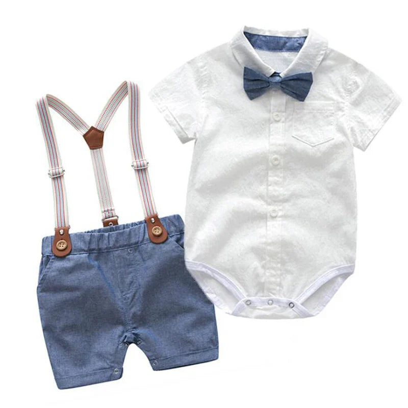 Suspender Shorts & Romper Suit Set