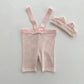 Baby Striped Suspender Shorts Set