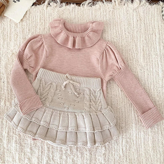 Ruffled High Neck Knitted Sweater